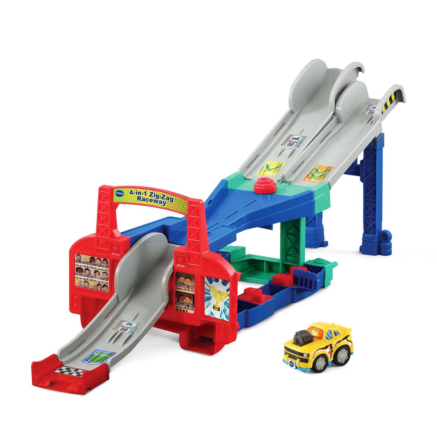 VTech Go! Go! Smart Wheels 4-in-1 Zig-Zag Raceway with Accessories, Baby and Toddler Toys