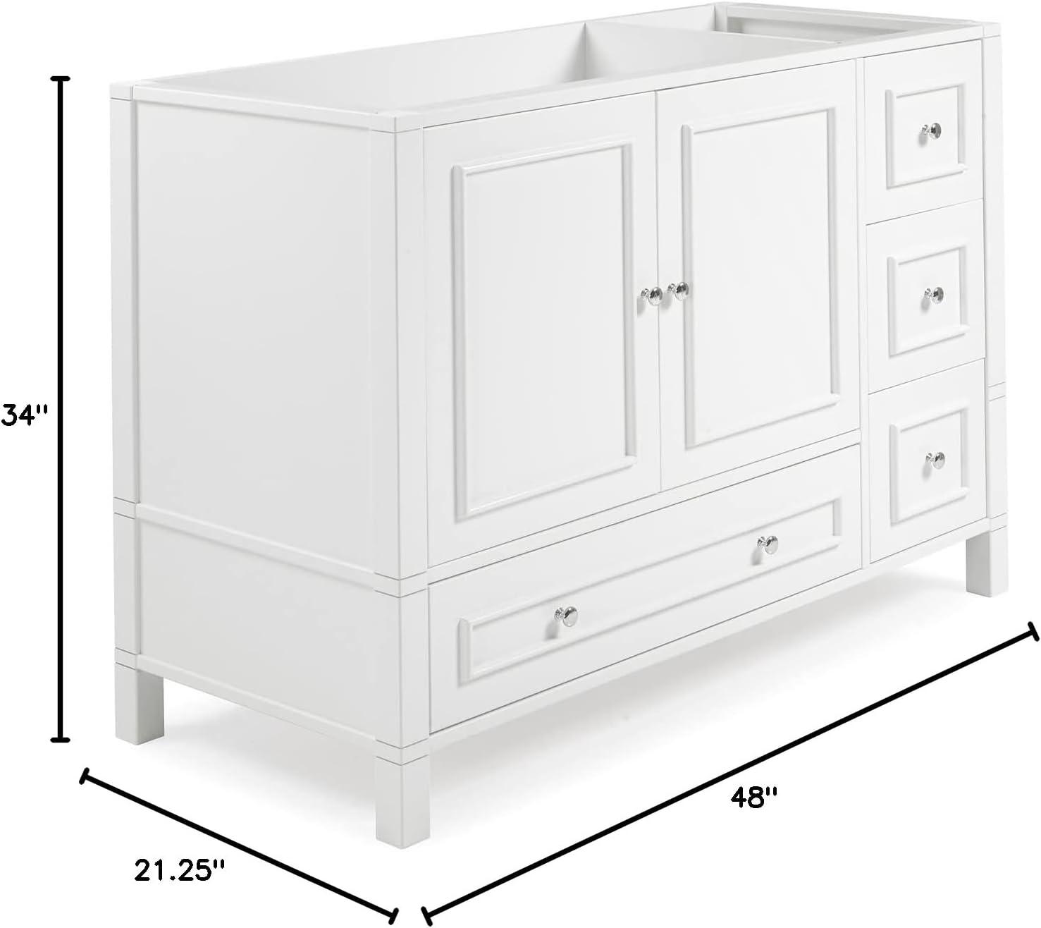 Williamsburg 48"W Style Vanity Cabinet With Soft Close Doors And Drawers