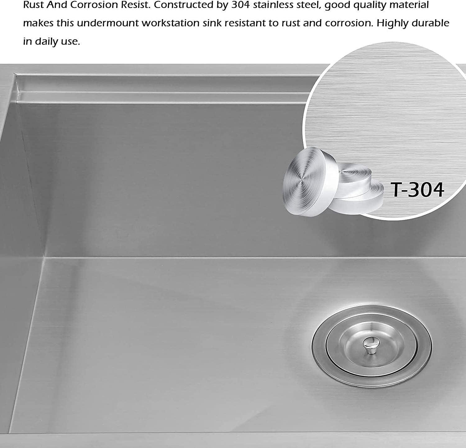 33'' L Undermount Single Bowl Stainless Steel Kitchen Sink