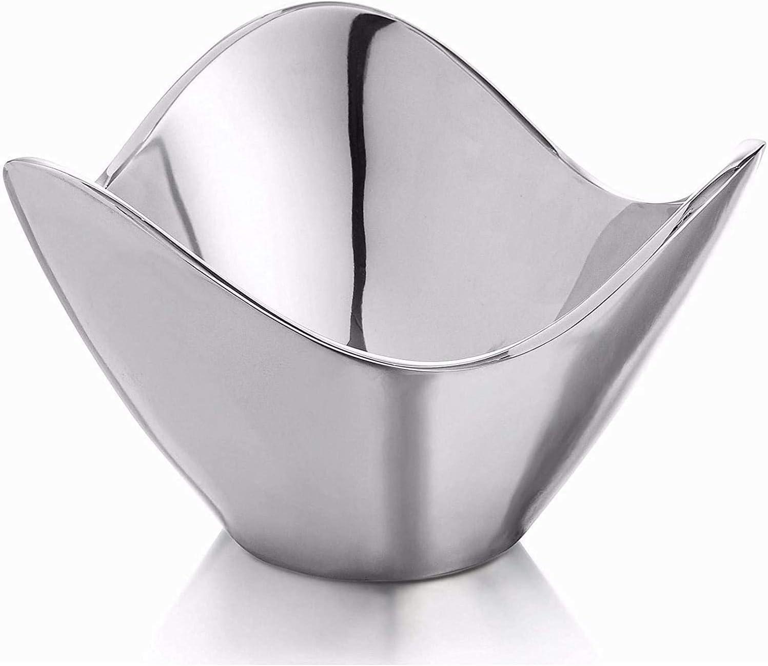 Silver Abstract Shaped Alloy Decorative Bowl