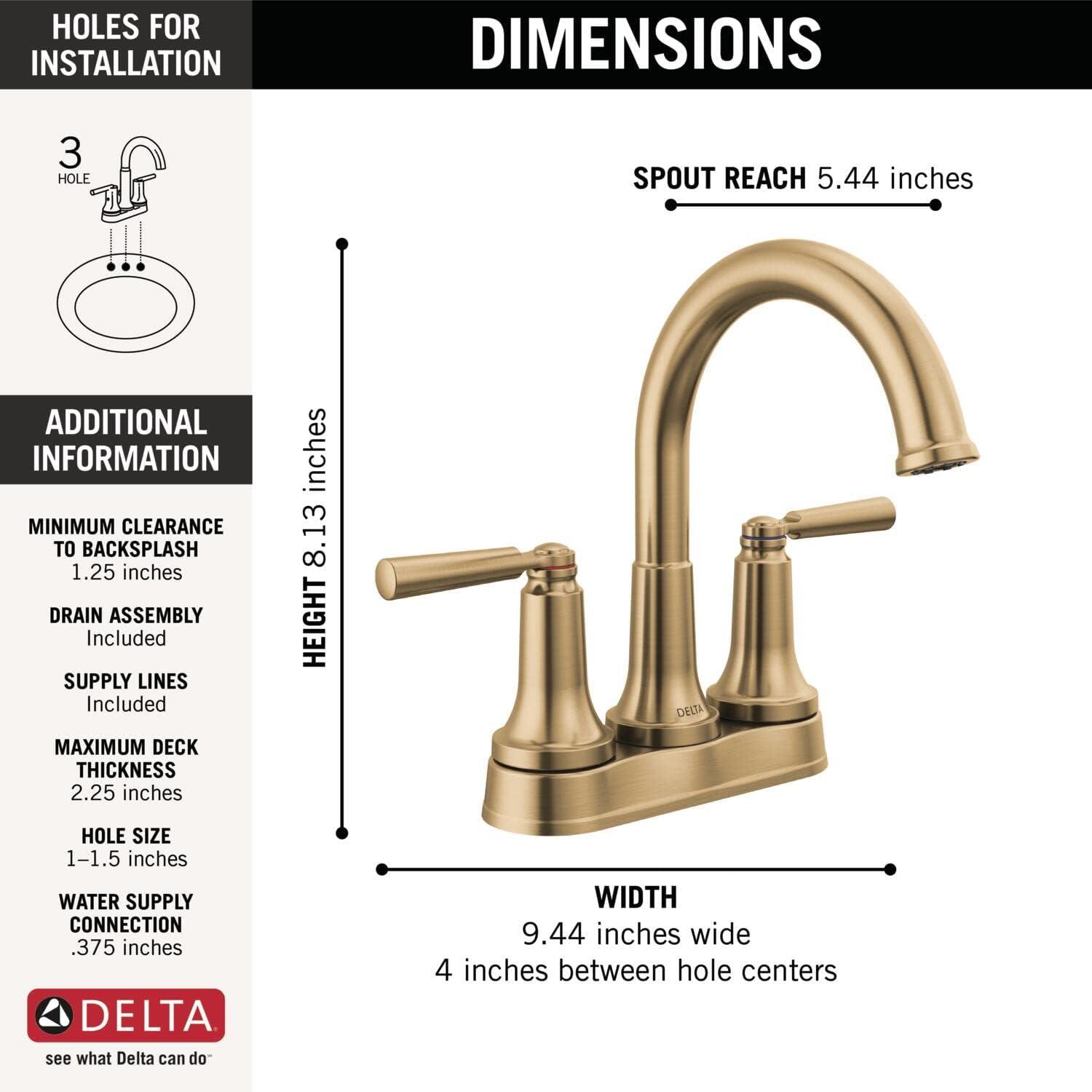 Saylor Champagne Bronze Dual-Handle Centerset Bathroom Faucet