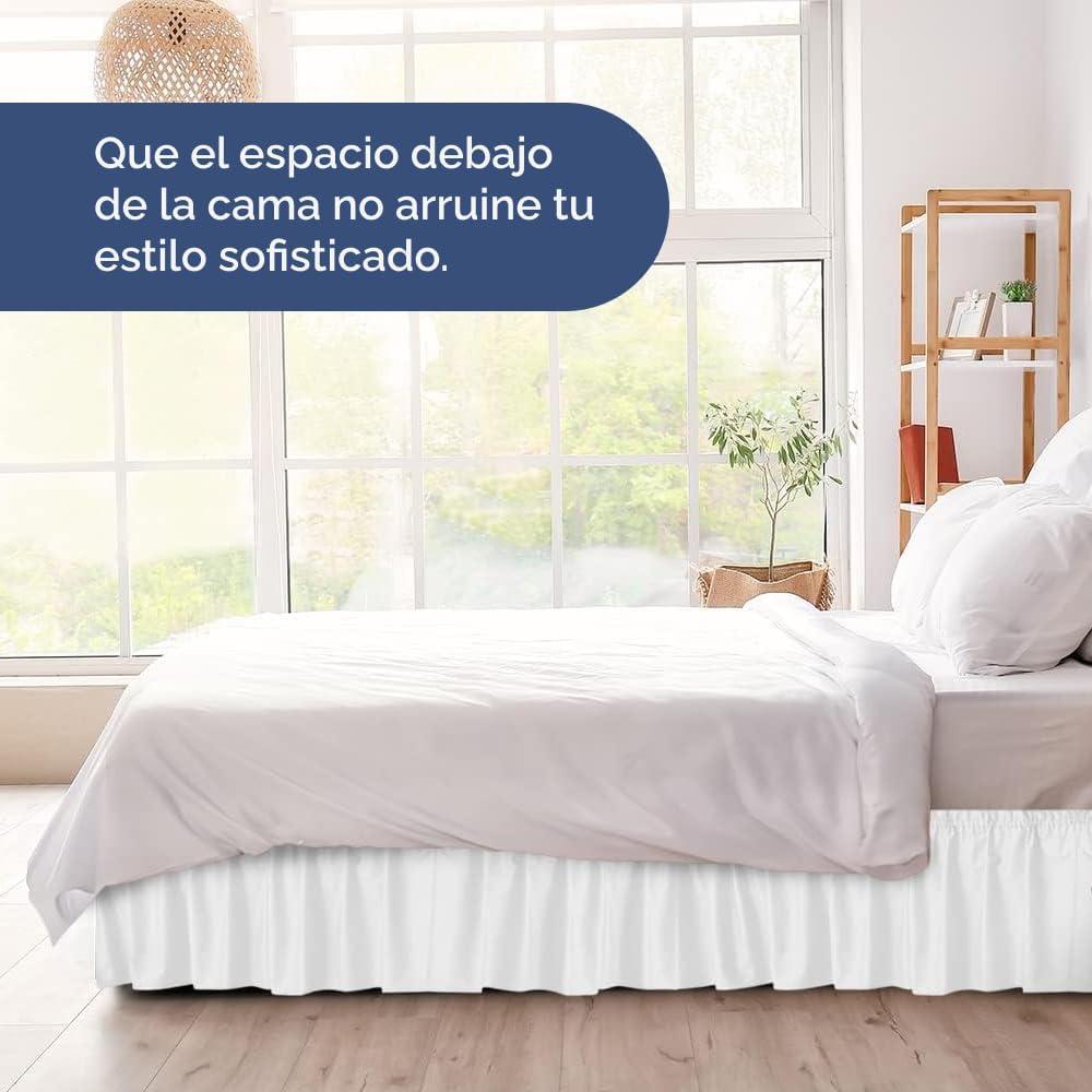 CGK Linens Ruffled Elastic Wrap Around Tailored Bed Skirt