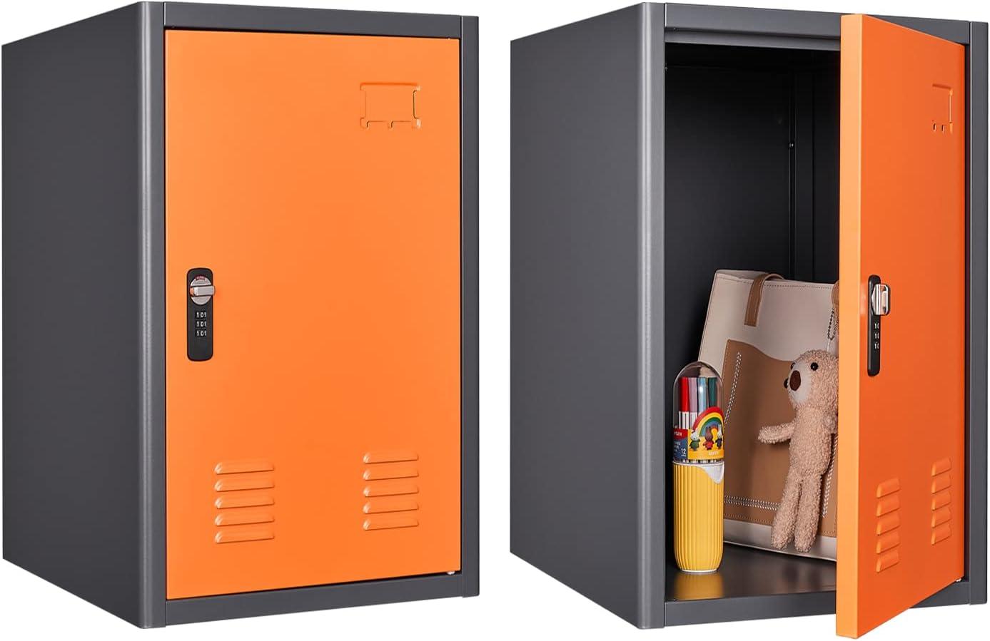 KAER Blue Storage Cabinet, 19.0x18.0x15.0in Metal Locker, Lockable Cabinet Organizer with 1 Door, for School, Office, Home, Garage- Assembly Required