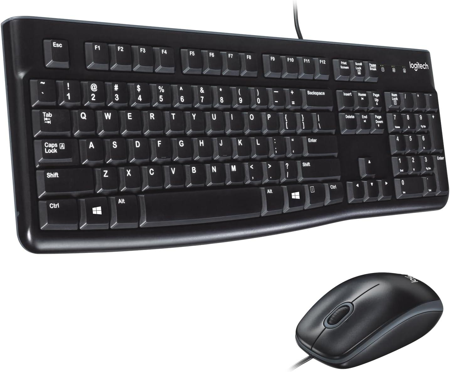 Mk120 Wired Keyboard + Mouse Combo, Usb 2.0, Black