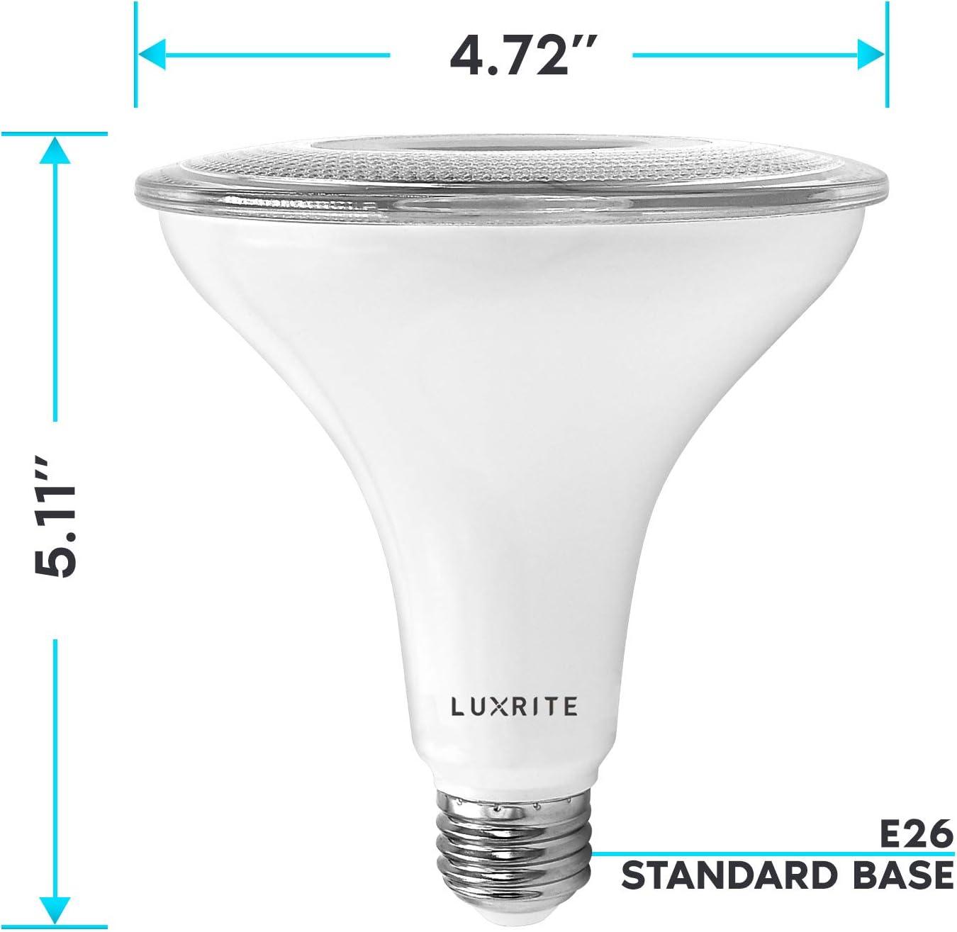 Luxrite White Dimmable PAR38 LED Flood Light Bulbs, 4-Pack