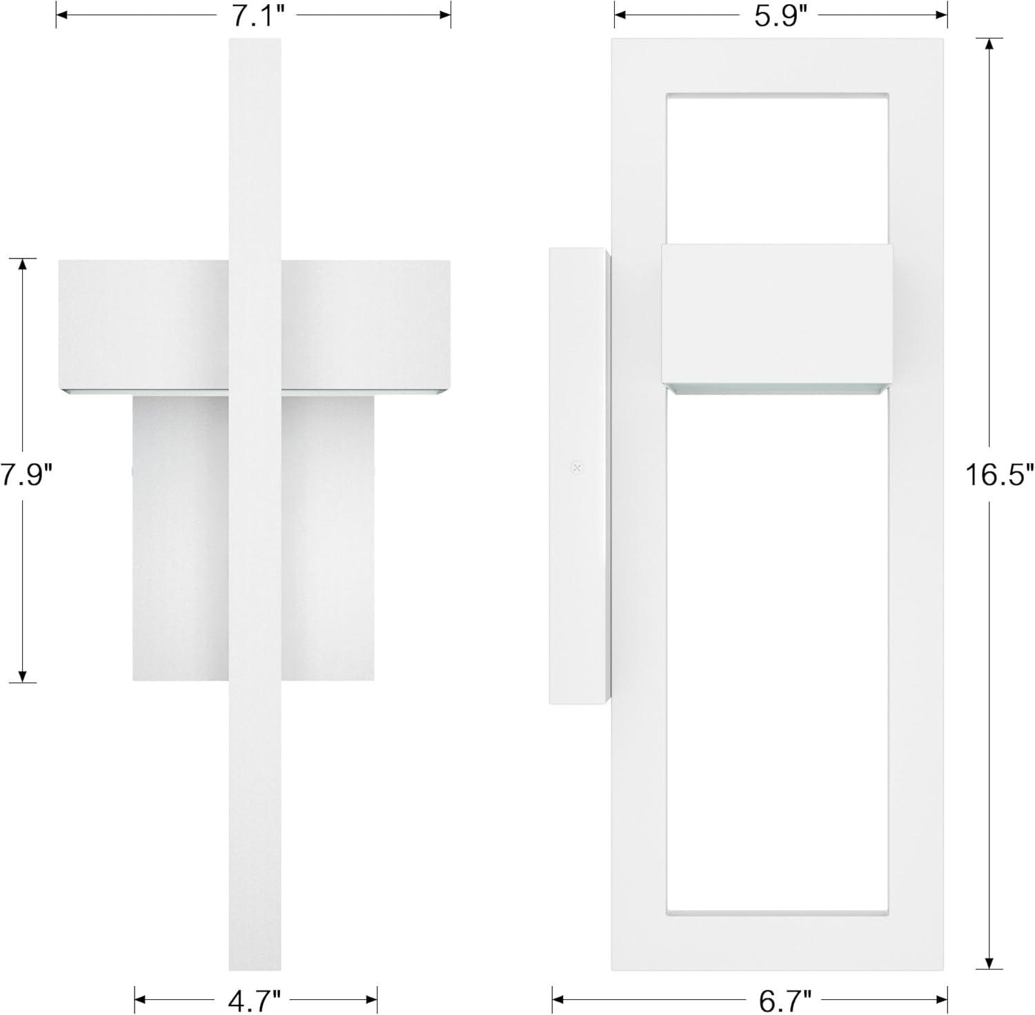LamQee 2 Packs Modern Outdoor Wall Lights 3000K Integrated LED Outdoor Wall Sconces Lighting, Contemporary Exterior Lighting Fixtures Outside Wall Mount Lights for House Porch Door Garage, Matte White