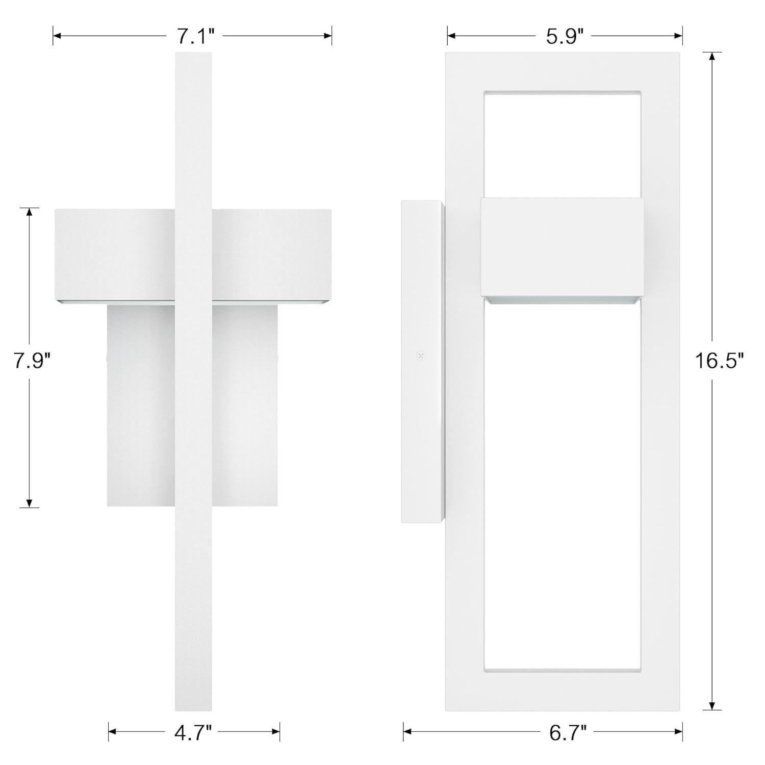 LamQee 2 Packs Modern Outdoor Wall Lights 3000K Integrated LED Outdoor Wall Sconces Lighting, Contemporary Exterior Lighting Fixtures Outside Wall Mount Lights for House Porch Door Garage, Matte White