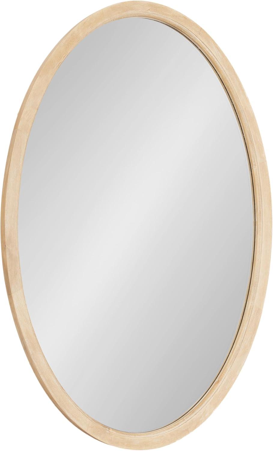 Kate & Laurel All Things Decor 24"x36" Hogan Oval Framed Mirror Natural