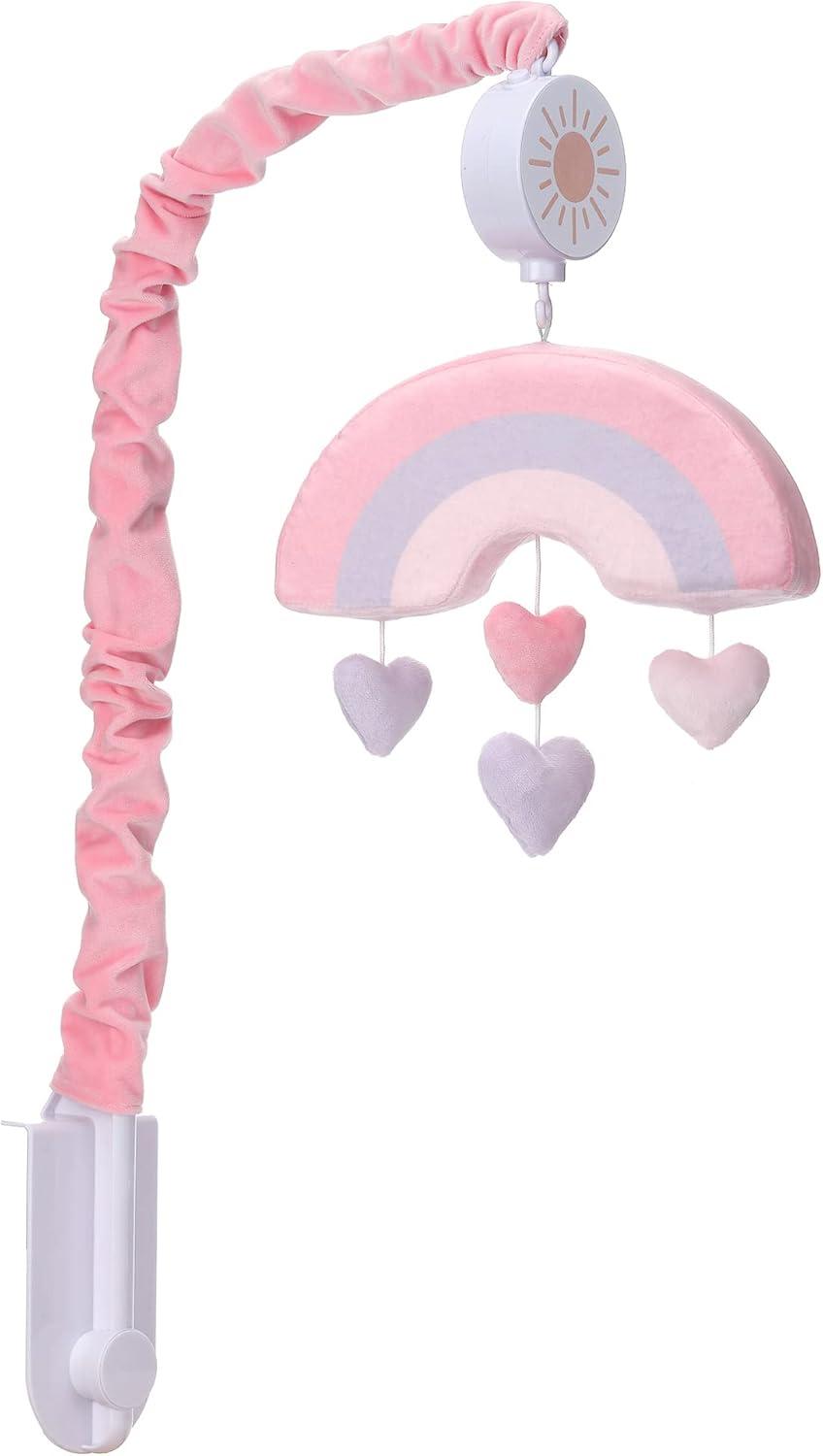Bedtime Originals Rainbow Hearts Musical Baby Crib Mobile - Pink, Purple, Love
