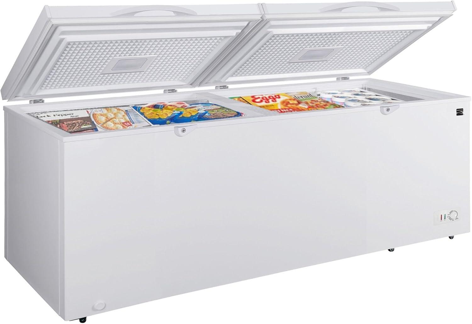 79.13 in. 21 cu. ft. Convertible Freezer, Manual Defrost Chest Freezer with Dual Lids, Garage Ready in White