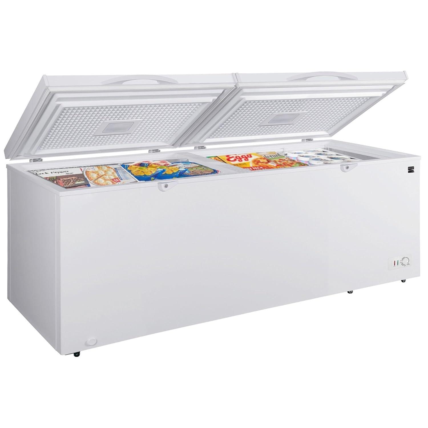 79.13 in. 21 cu. ft. Convertible Freezer, Manual Defrost Chest Freezer with Dual Lids, Garage Ready in White