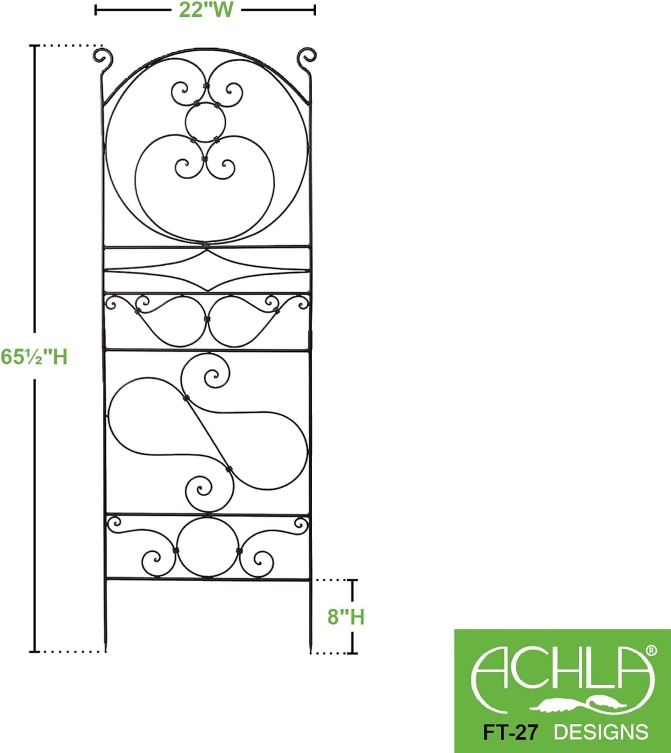 Roman Bronze 66-Inch Wrought Iron Garden Trellis