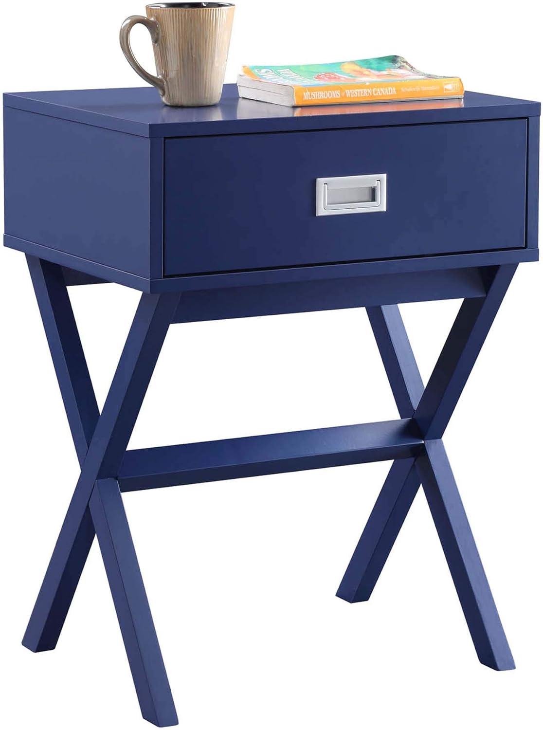 Convenience Concepts Designs2Go Landon 1 Drawer End Table, Cobalt Blue