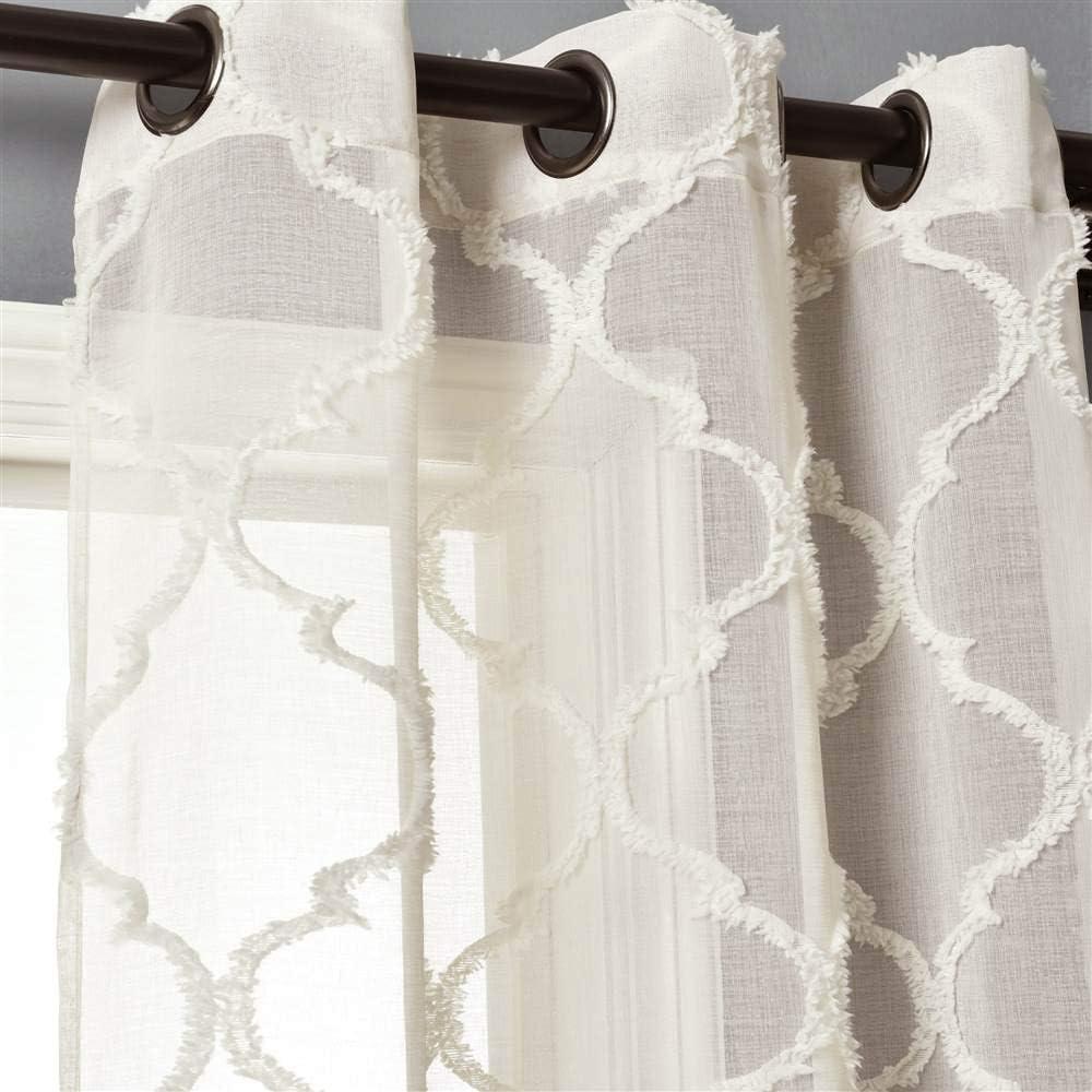 Avon Trellis Sheer Polyester Sheer Curtain Pair (Set of 2)