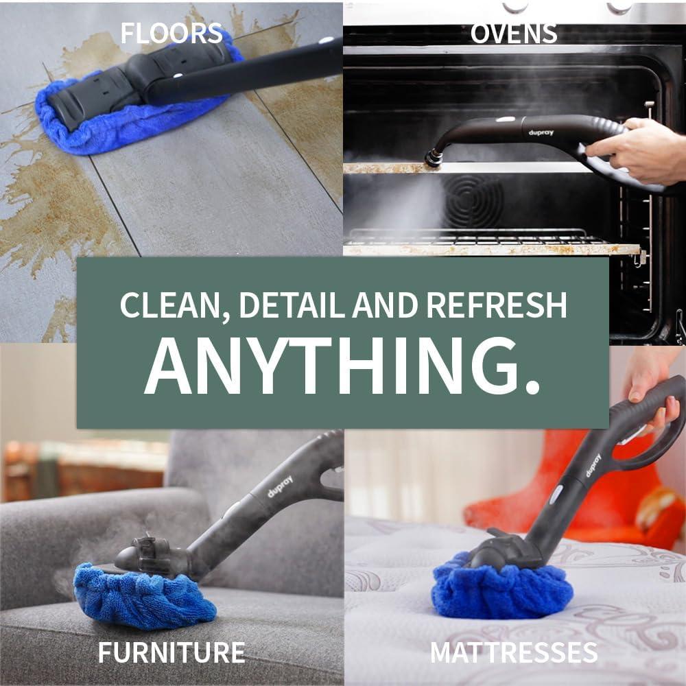 Dupray Home Steam Cleaner European Made Kills 99.99%* Bacteria Viruses for Disinfection and Cleaning Flooring, Cars, Tile, and More
