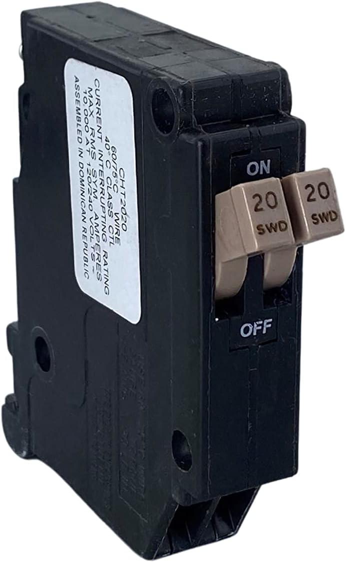 Eaton CHT2020 Cutler-Hammer Tandem Single Pole Circuit Breaker, 3/4", 20 Amp