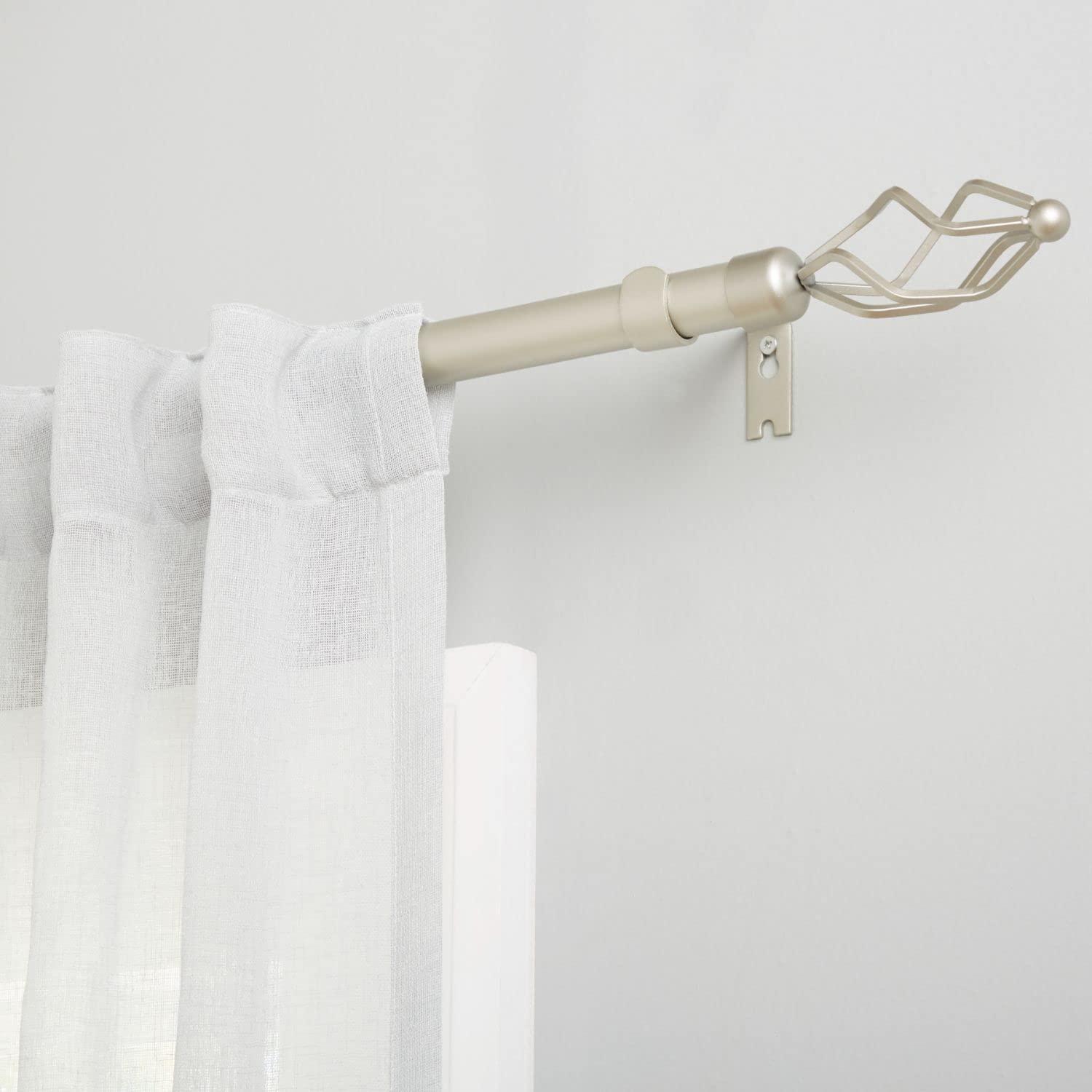 Amalgamated Textiles Exclusive Home Lancelot 1" Window Curtain Rod and Finial Set, Adjustable