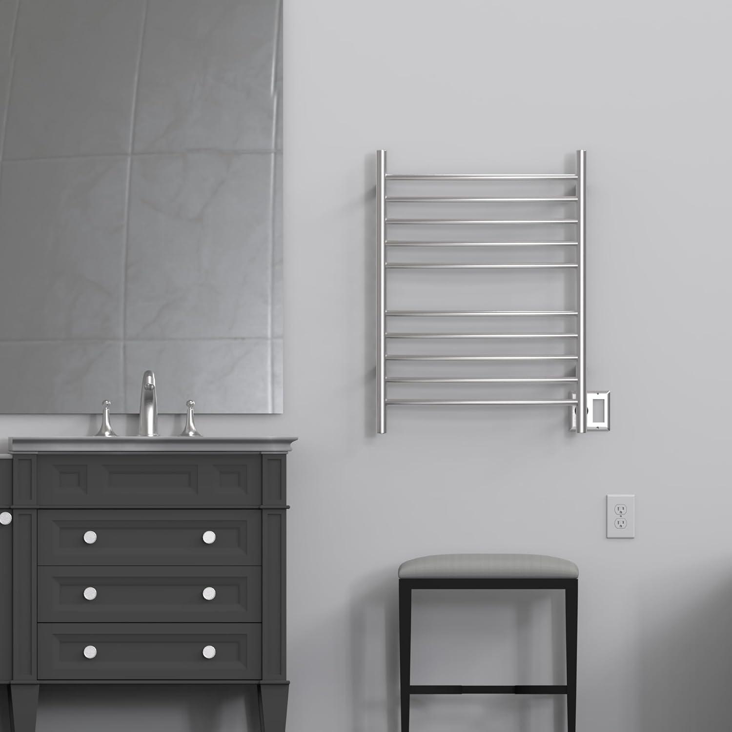 Wall Mount Radiant Curved Towel Warmer Hybrid Plug in/Hardwired