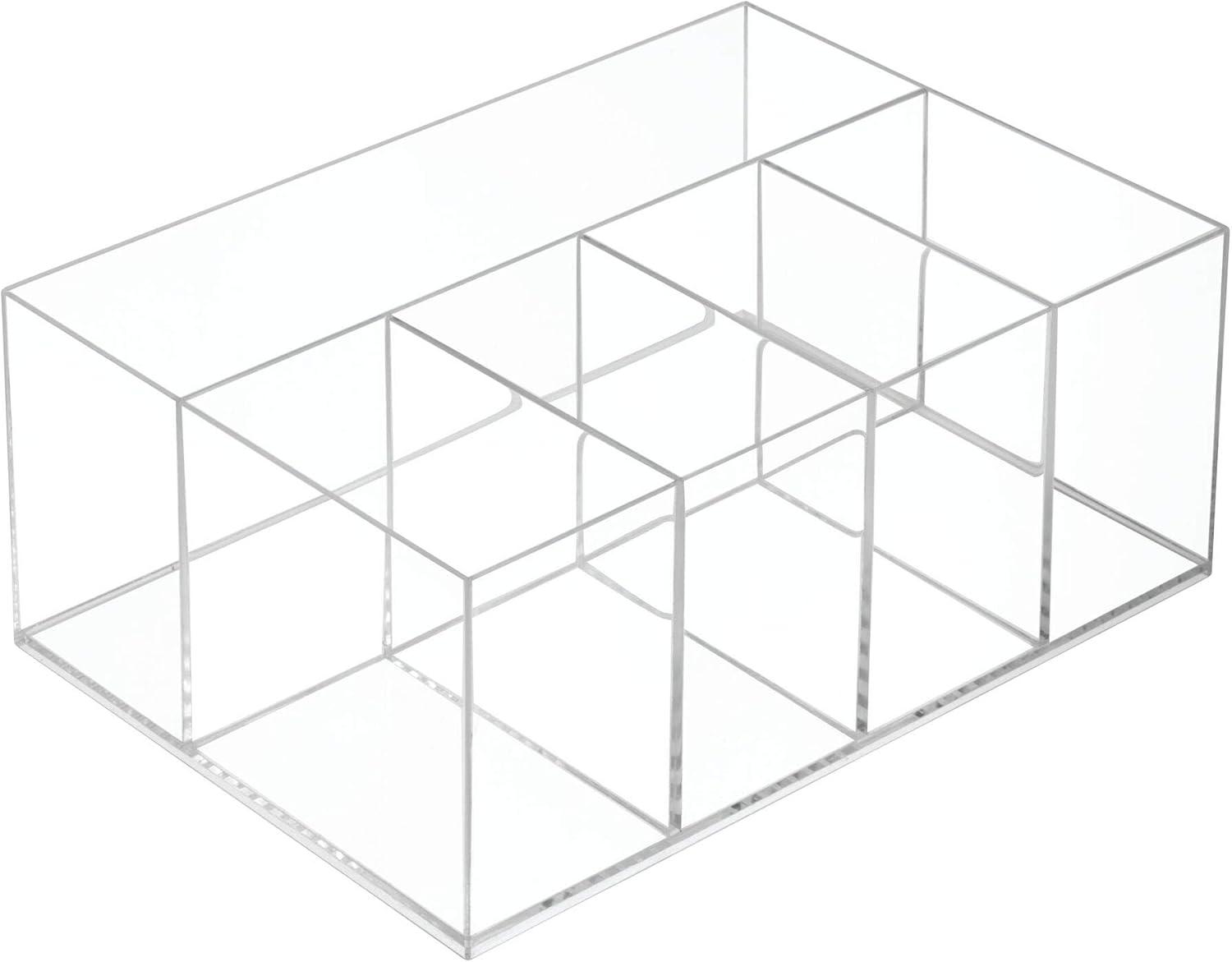 iDesign 5 Compartment Plastic Bathroom Storage Organizer, the Clarity Collection, Clear