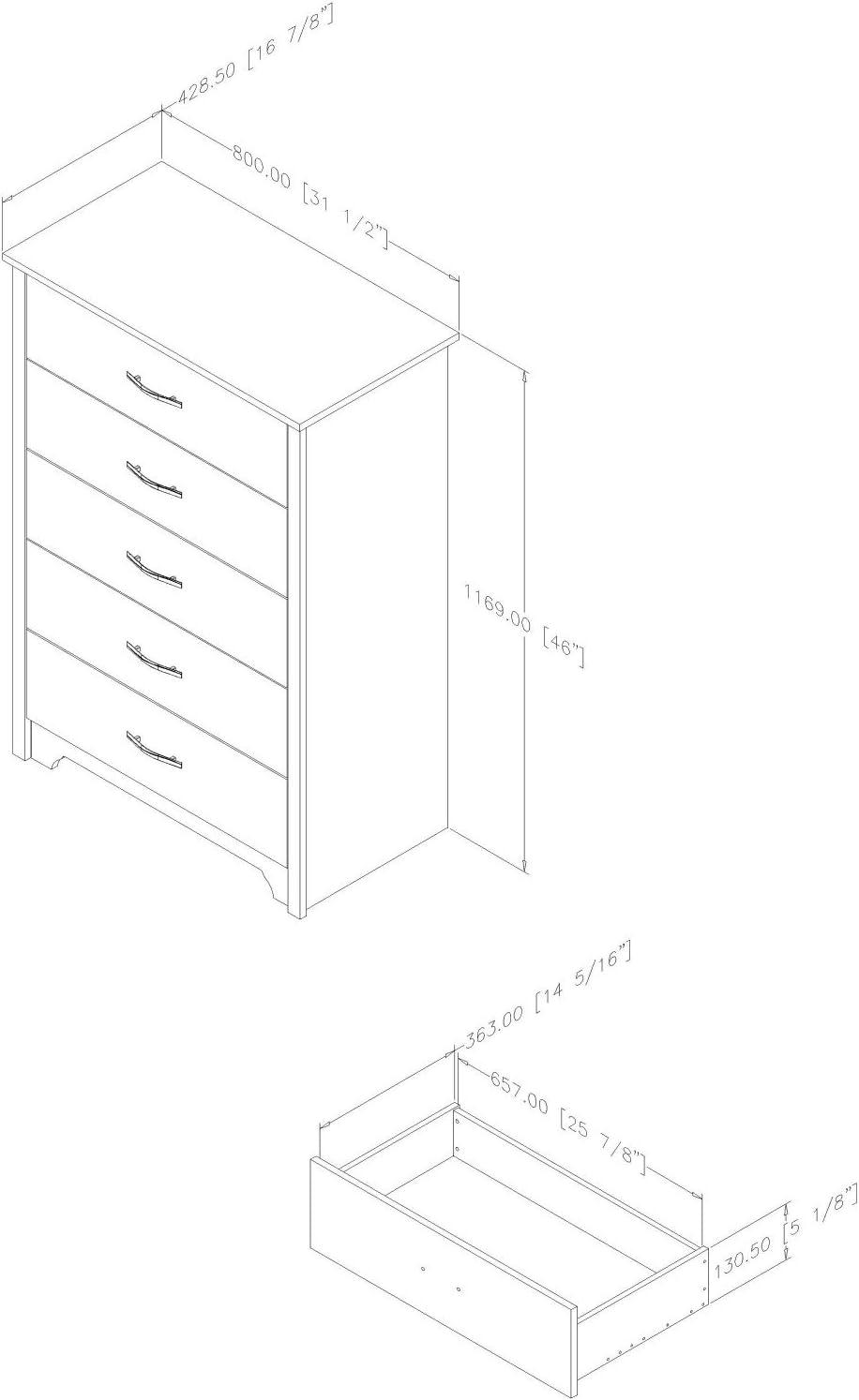 Fusion 5 Drawer Chest