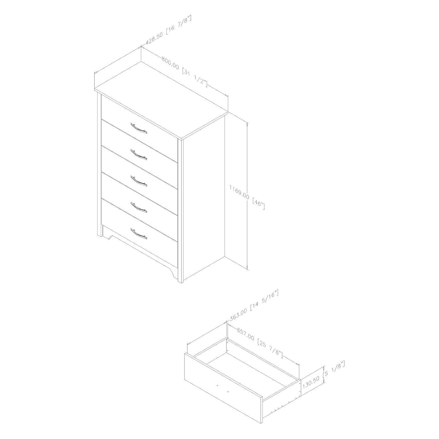 Fusion 5 Drawer Chest