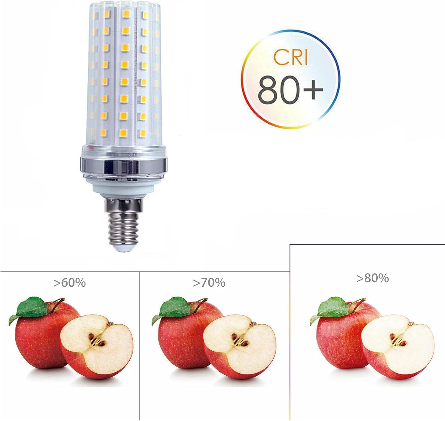 E12 LED Bulbs 20W LED Corn Light Bulb 180W Equivalent Warm White 3000K E12 Candelabra Base Decorative LED Chandelier Bulbs 2000LM for Pendant Home Lighting, Not Dimmable, AC85-265V(4 Pack)