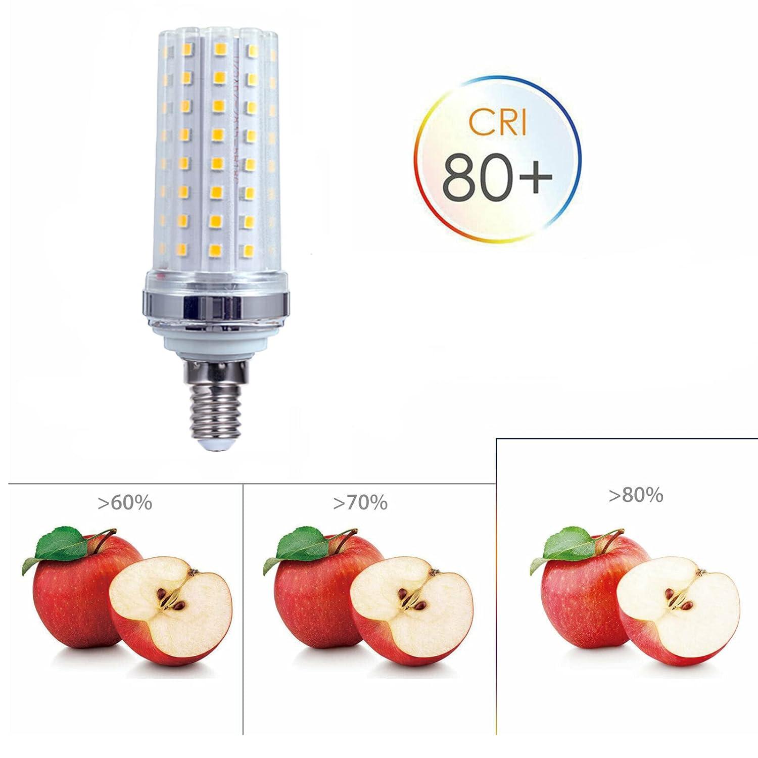 E12 LED Bulbs 20W LED Corn Light Bulb 180W Equivalent Warm White 3000K E12 Candelabra Base Decorative LED Chandelier Bulbs 2000LM for Pendant Home Lighting, Not Dimmable, AC85-265V(4 Pack)