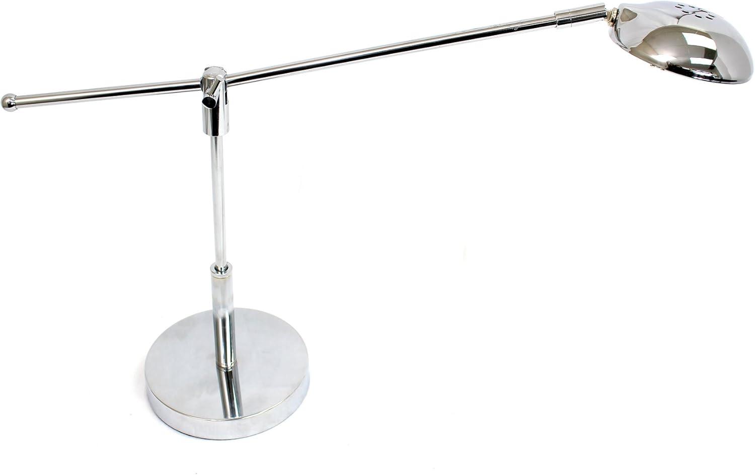 3W Balance Arm Chrome Desk Lamp with Swivel Head Silver (Includes LED Light Bulb) - Simple Designs: Adjustable, ETL Listed, for Office & Dorm