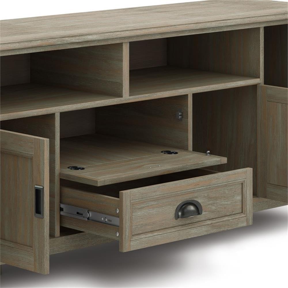 Simpli Home Burlington 72"W Solid Wood TV Stand for TVs up to 80" with 4 Cabinets