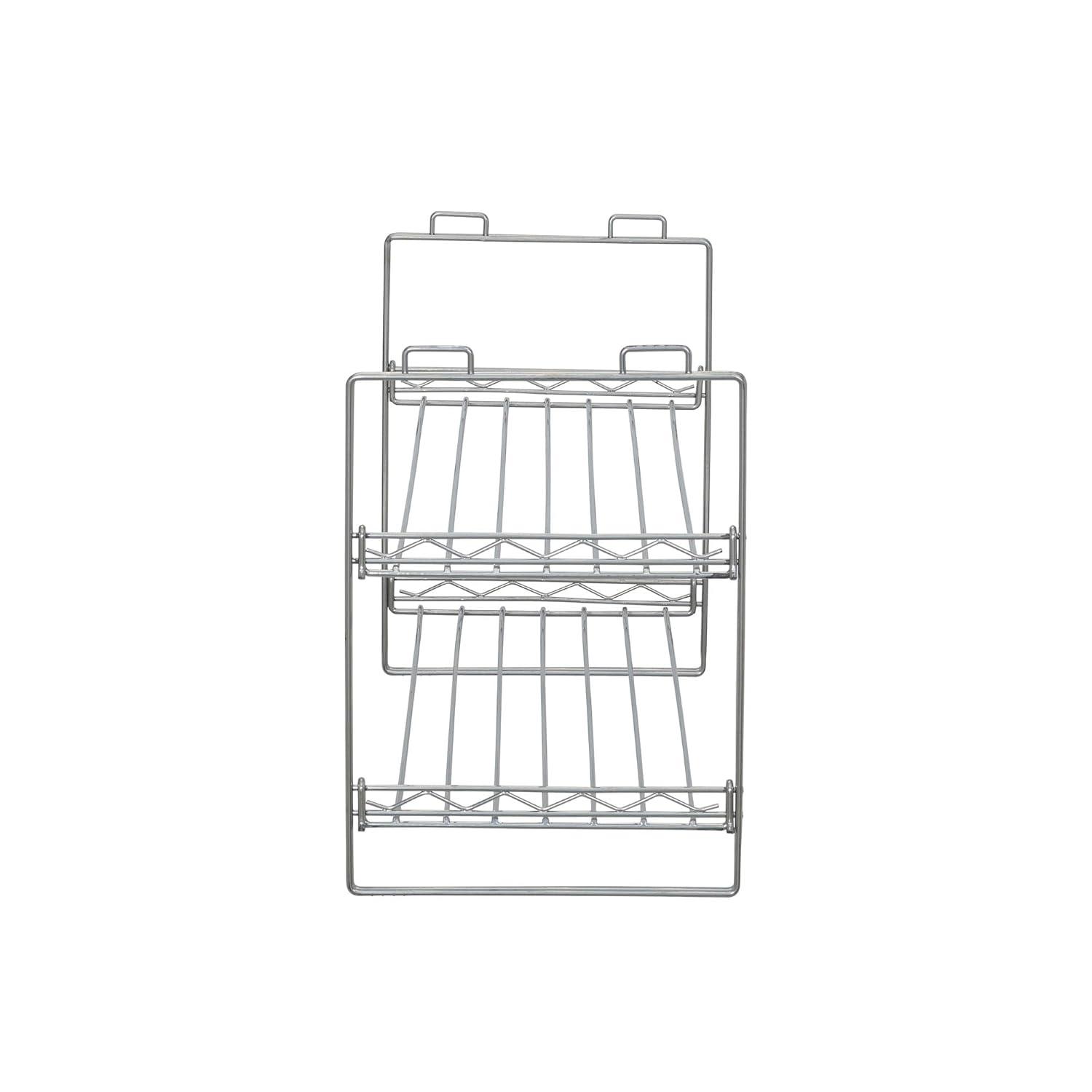 Chrome Stackable Two-Tier Shoe Rack with Flat Shelves