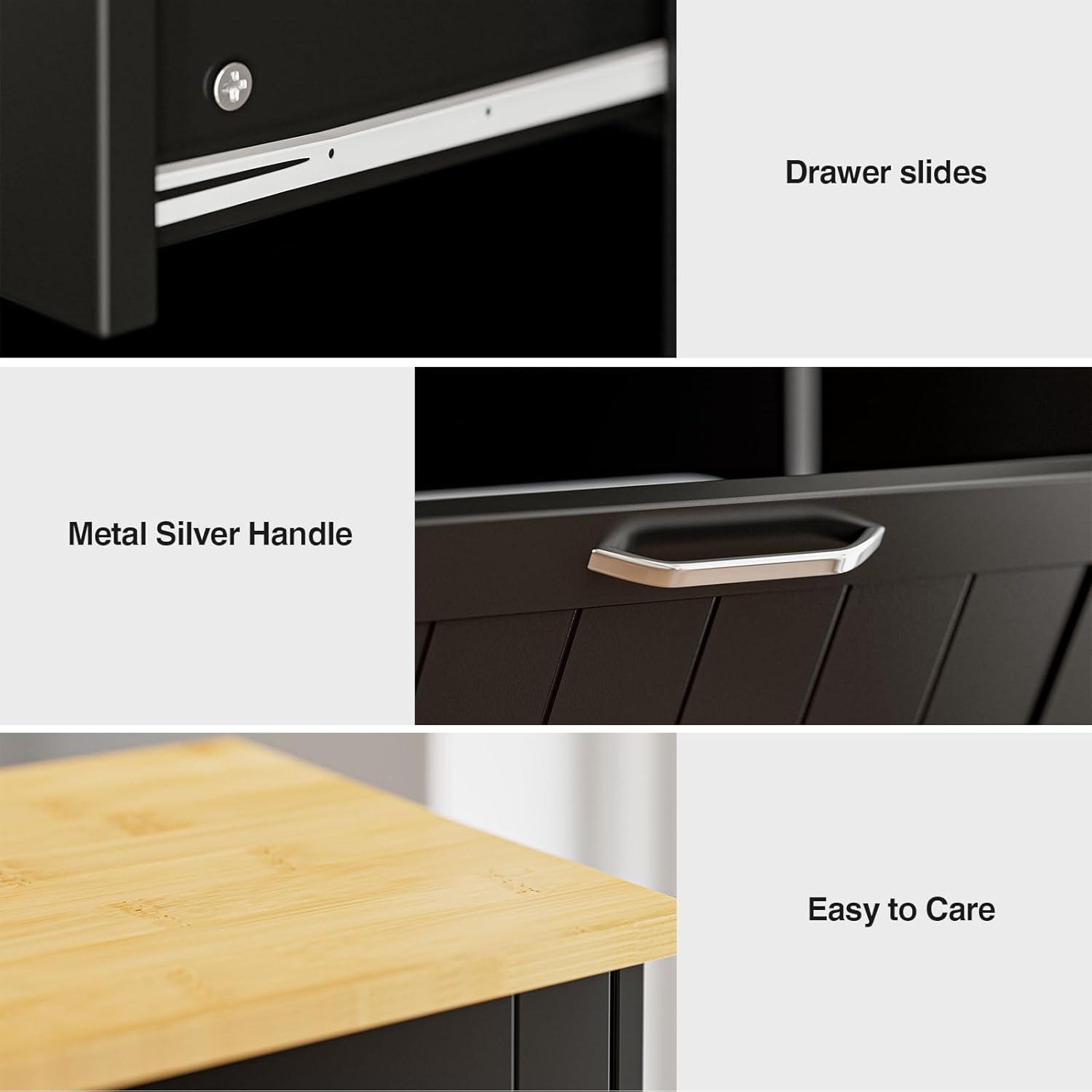 Betterhood Havant Double Tilt Out Trash Cabinet 20 Gallons Wooden Free Standing(Not include trash can)
