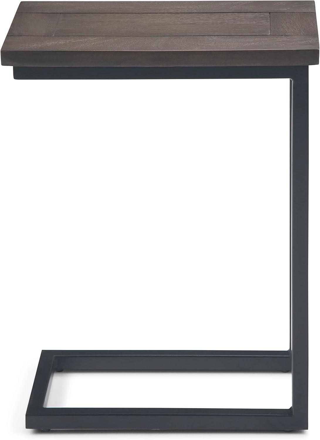 Simpli Home Skyler Contemporary End Table in Walnut and Black