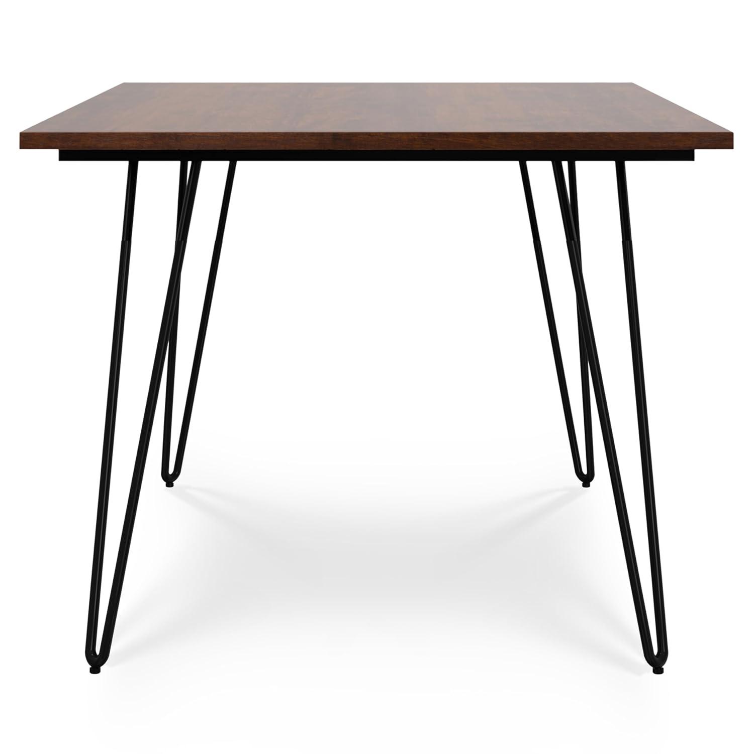Hunter Solid Wood Top Metal Base Dining Table