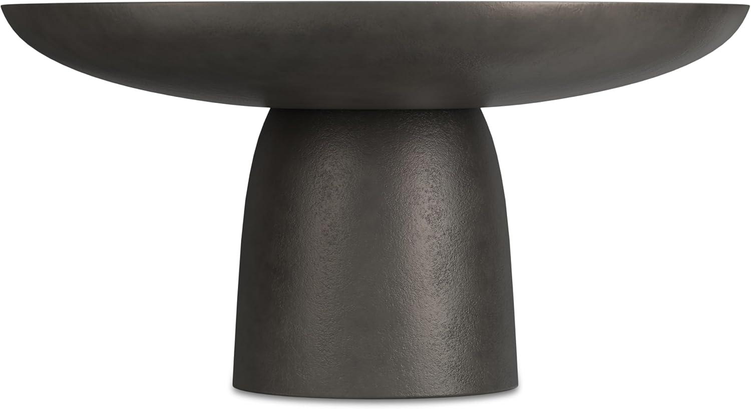 Simpli Home Alexa 30"W Cast Aluminum Mid-Century Modern Round Coffee Table with Pedestal Base, Fully Assembled