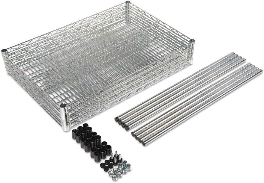 NSF Certified Industrial 4-Shelf Wire Shelving Kit 36w x 24d x 72h, Silver