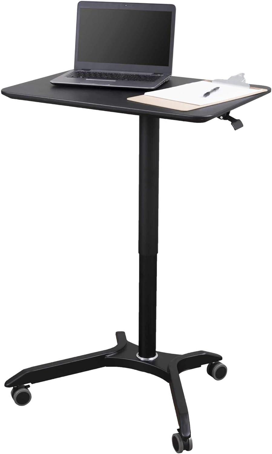 Stand Up Desk Store Pneumatic Adjustable Height Rolling Mobile Laptop Standing Desk Cart