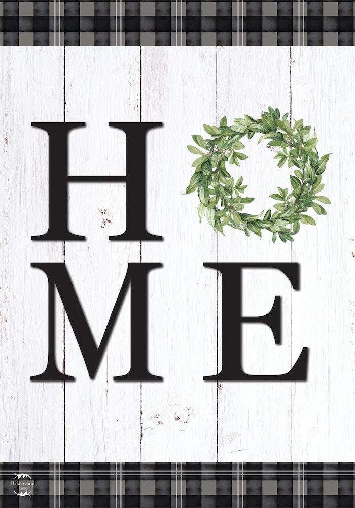 Home Everyday House Flag Double-Sided Rustic Wreath 28" x 40" Briarwood Lane