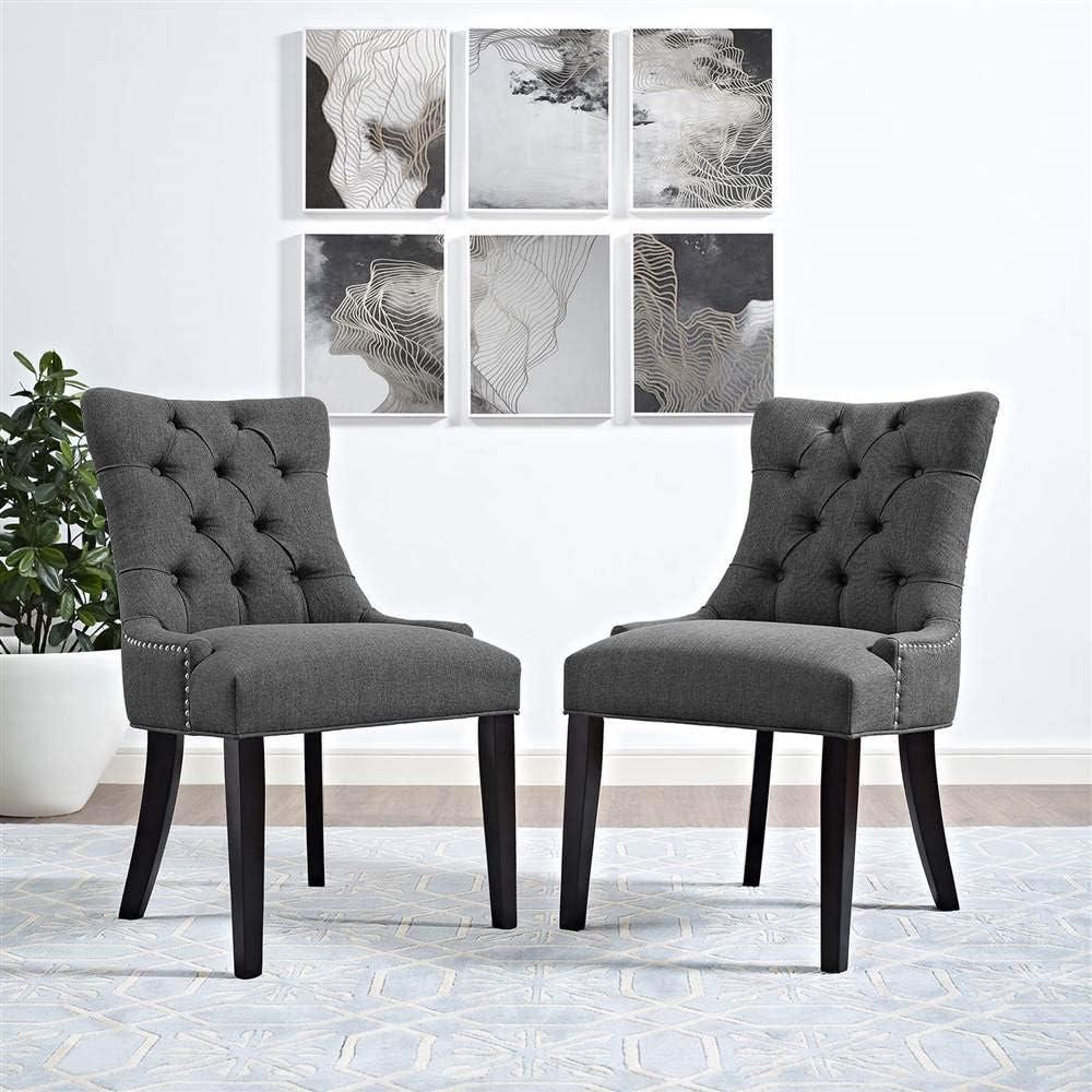 Modway Regent Dining Side Chair Fabric Set of 2 - Gray