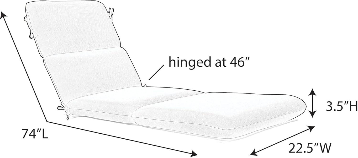 Casual Cushion Stripe Sunbrella® Fabric 1-Piece Outdoor Chaise Cushion, 22.5"W x 74"L, Gateway Mist