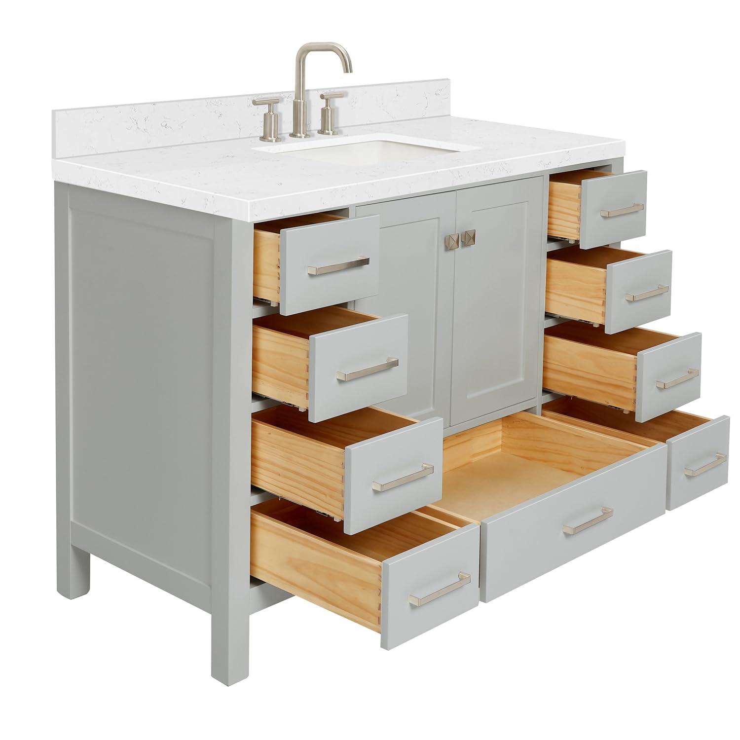 Ariel A049s-Bc Cambridge 48" Single Free Standing Vanity Cabinet Only - Grey