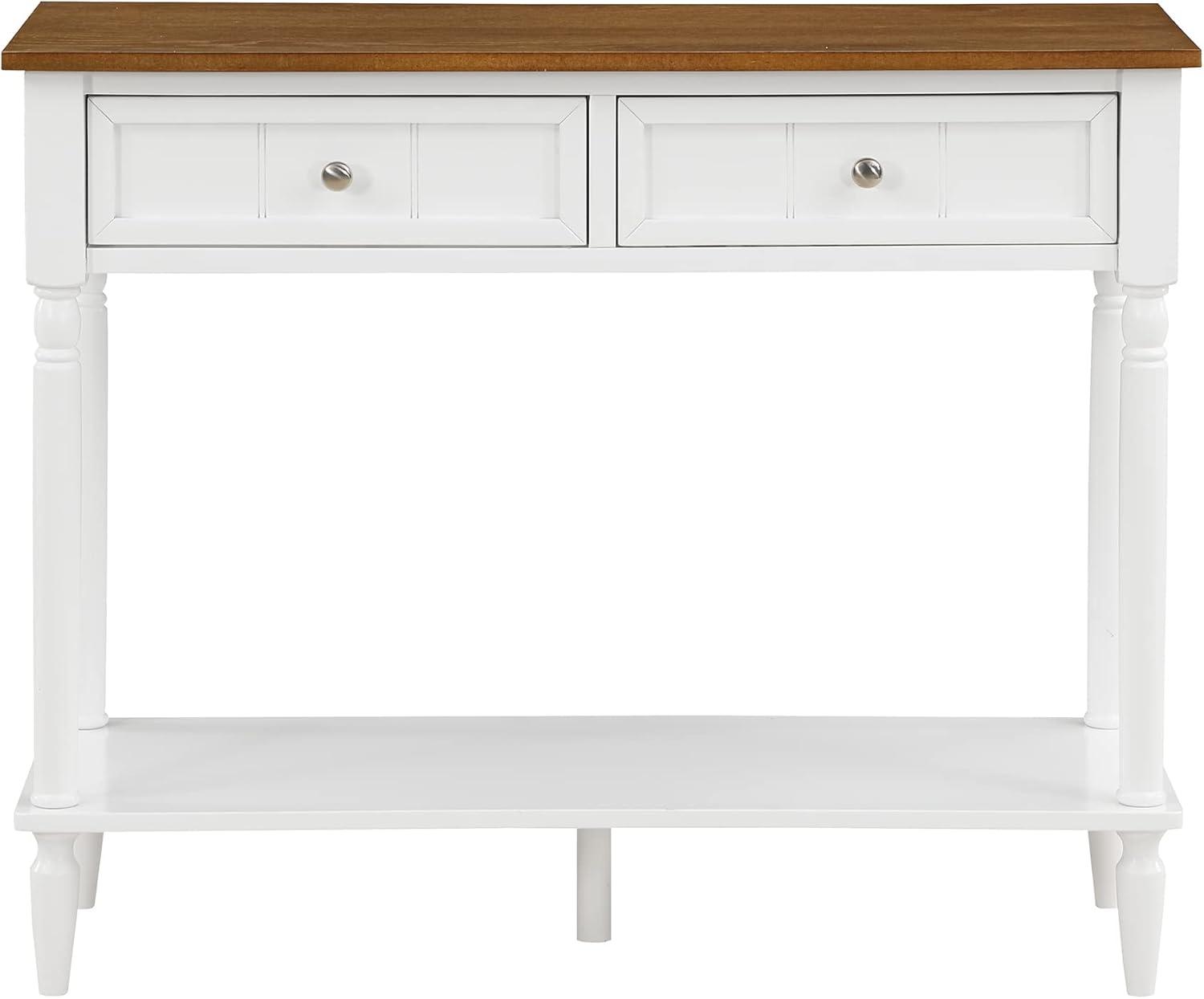 Convenience Concepts French Country Two Drawer Hall Table, Driftwood/White