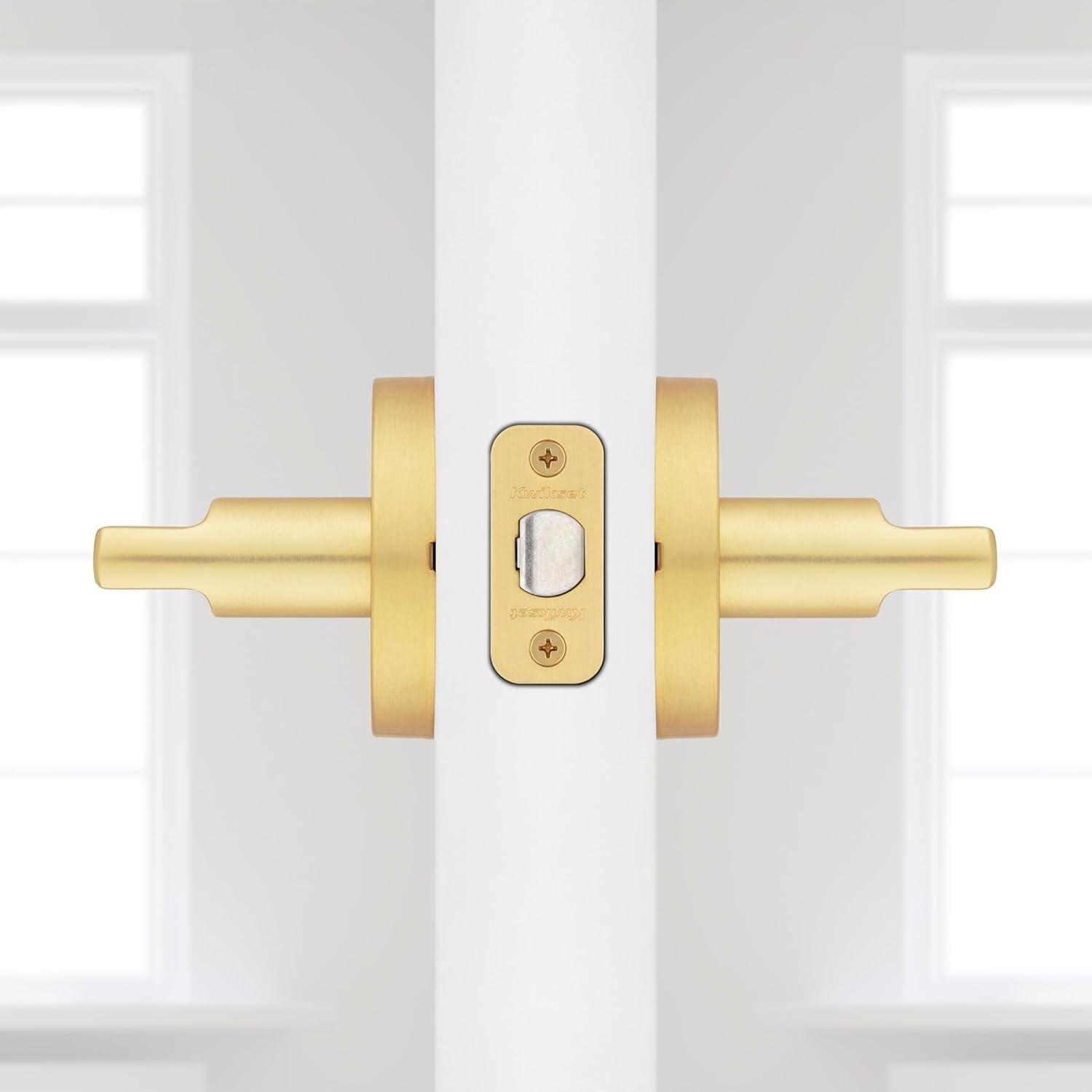 Satin Brass Contemporary Passage Door Handle Lever