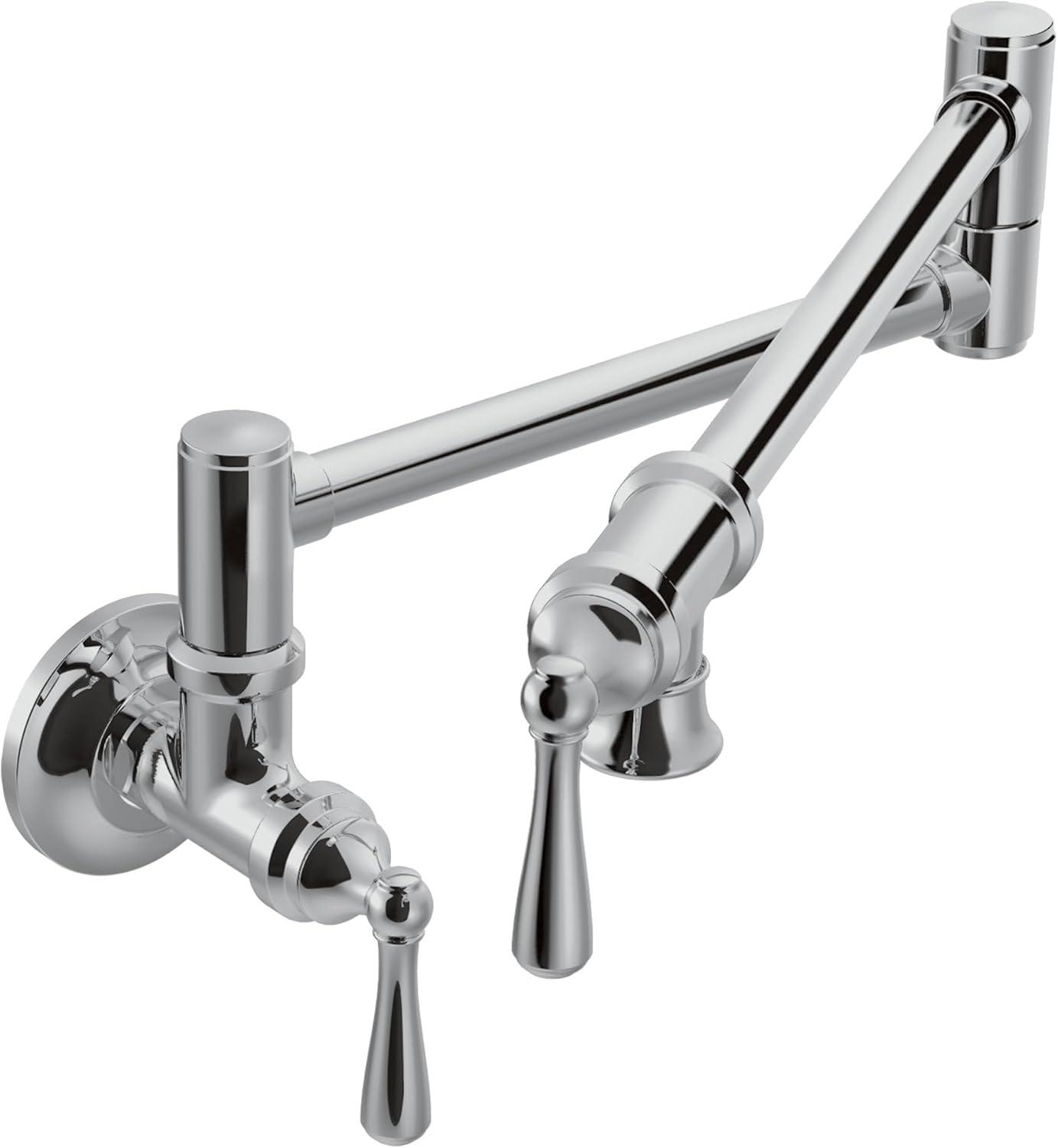 Moen Traditional Wall Mount Swing Arm Folding Pot Filler Kitchen Faucet