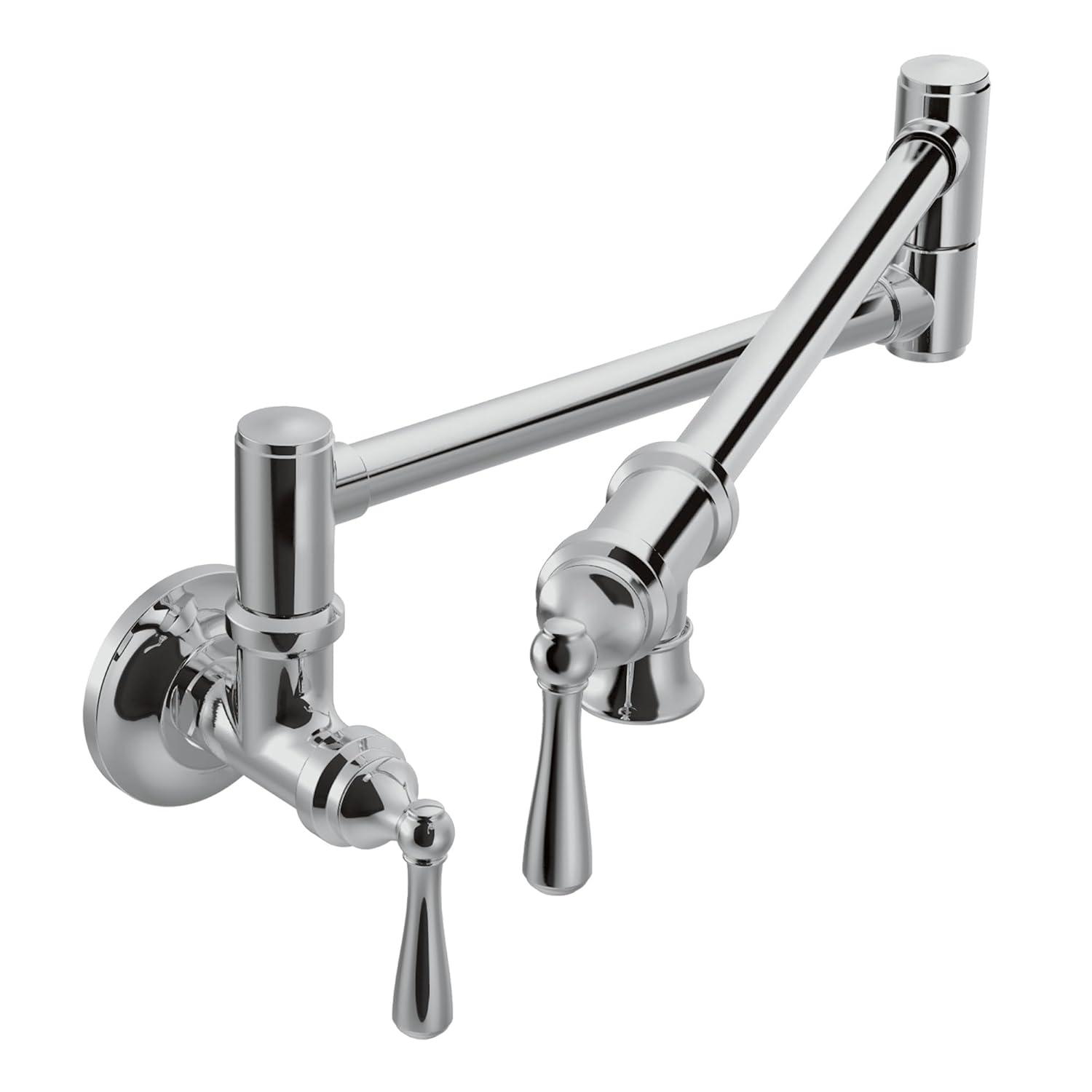 Moen Traditional Wall Mount Swing Arm Folding Pot Filler Kitchen Faucet