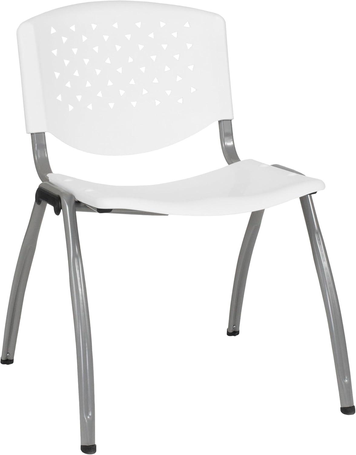 Flash Furniture Memphis 880 lb. Capacity Plastic Stack Chair with Powder Coated Frame