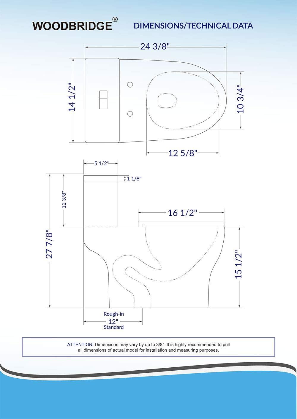 1.28 GPF Space Saving Round Compact One-Piece Toilet (Seat Included)