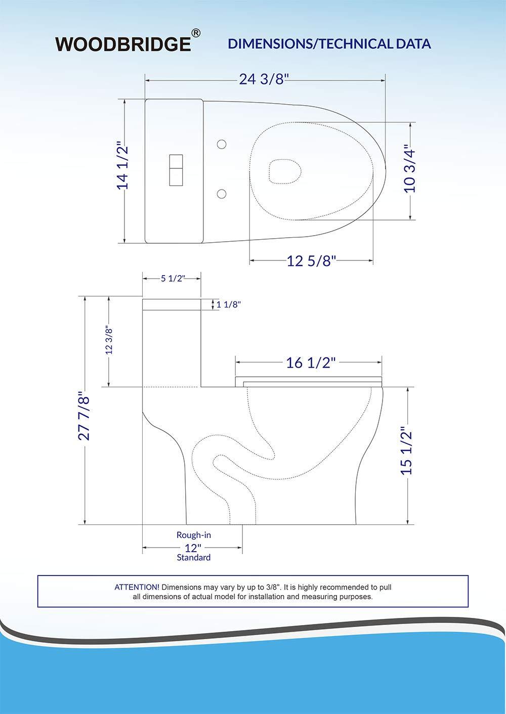 1.28 GPF Space Saving Round Compact One-Piece Toilet (Seat Included)