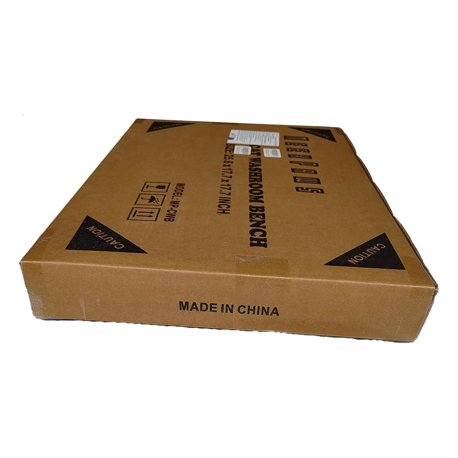 MEEXPAWS Cat Litter Box Enclosure Furniture Hidden, Cat Washroom Bench Storage Cabinet Small 19.7'' x 19.7'' x 19.7''| Dog Proof | Waterproof Inside | Easy Clean | Easy Assembly | Odor Control(Grey)