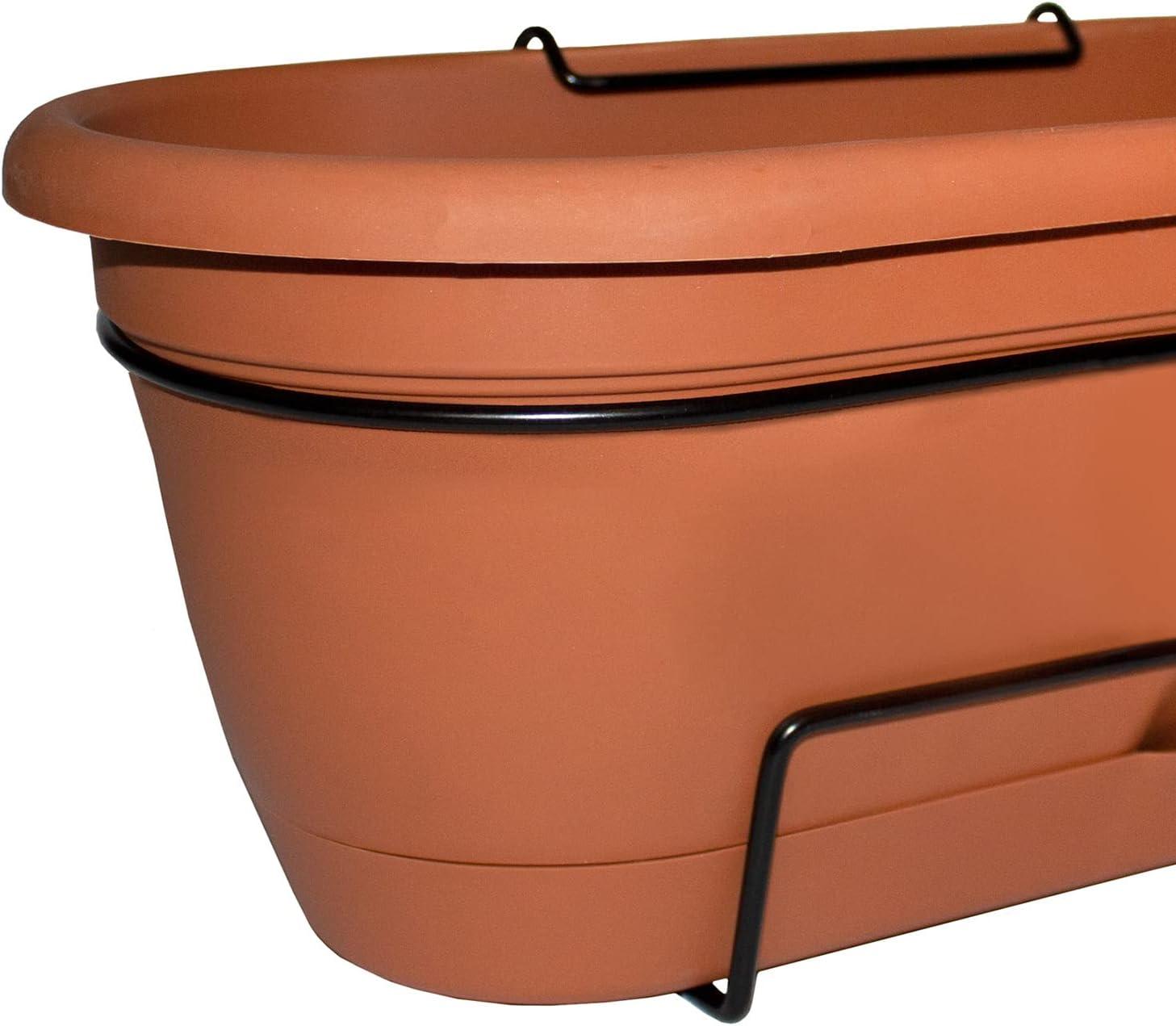 Bloem 7.5 in. H X 9.13 in. W X 18 in. D Resin Lucca Window Box Terracotta