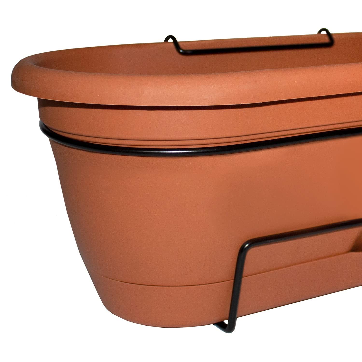 Bloem 7.5 in. H X 9.13 in. W X 18 in. D Resin Lucca Window Box Terracotta